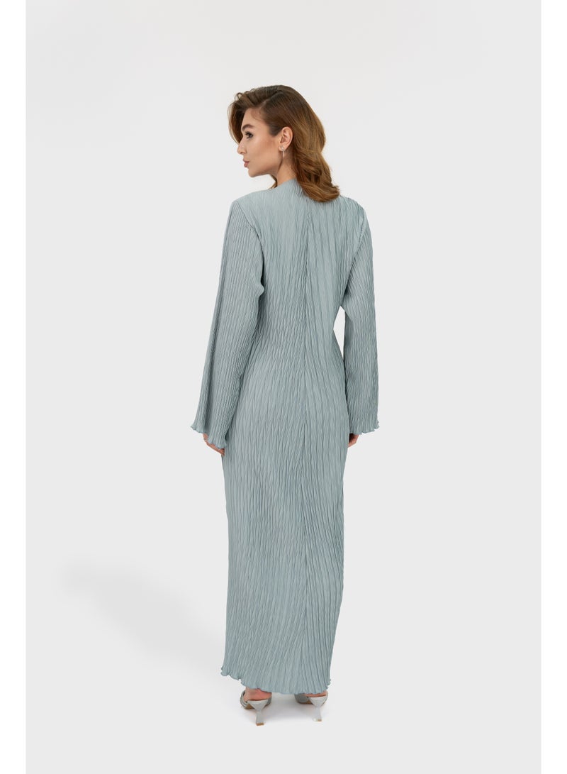Ophelia Women’s Pleated Dress – Elegant Soft Blue Maxi Dress with Flowy Fabric for Casual & Occasion Wear - Image 3